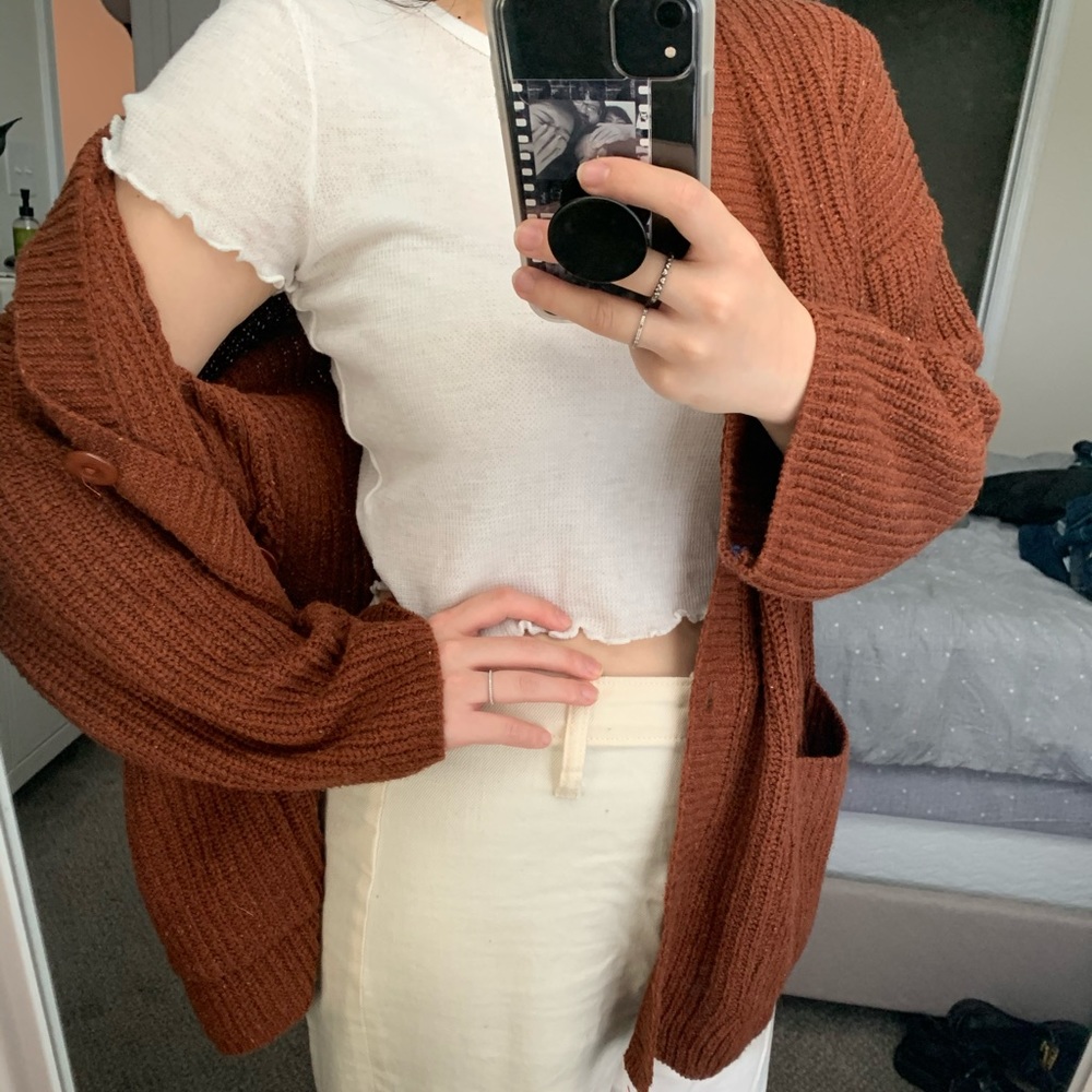 Brown Korean brand Cardigan - Picture 1 of 8
